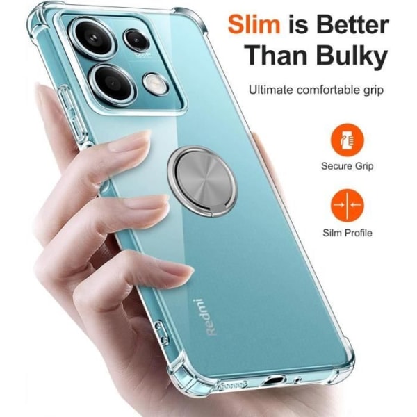 Coque - Xiaomi - Redmi Note 13 5G - Transparent - Rotérende 360° - Stødabsorberende Transparent