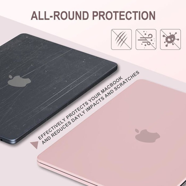 Coque kompatibel med MacBook Air 13,6 tommer M4 M3 M2 2025-2022 udgivelse A3240 A3113 A2681, beskyttelseshus hård skal, lyserød Färg: Rosa