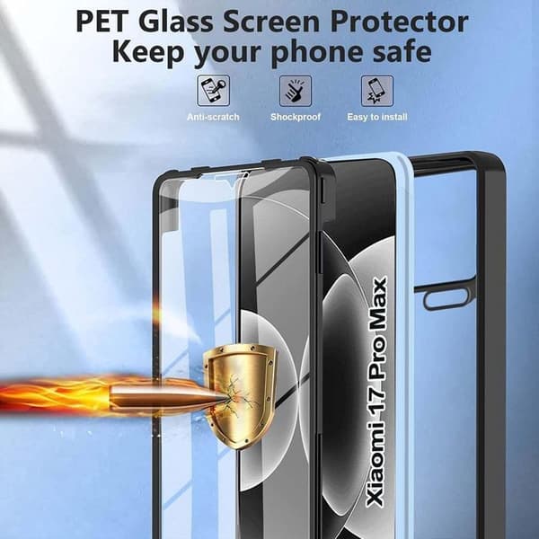 Skydd för Xiaomi 17 Pro Max - 360 Skydd Hård Med Förstärkt Kant Helt Solid - Svart Svart