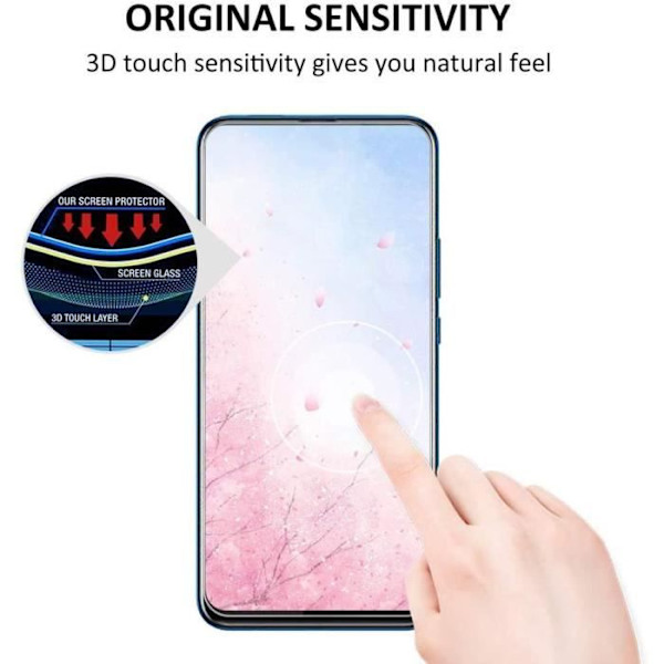 Hærdet glas til Huawei P Smart Z, hærdet glas skærmbeskytter, 3D-touch skærmbeskytter, boblefri skærmbeskytter, 2.5D