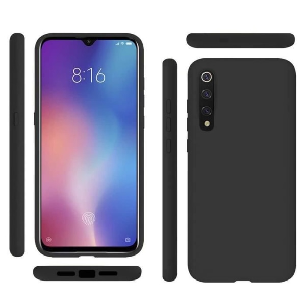 Härdat glas för Xiaomi Mi 9 Se svarta kanter och svart flexibelt skyddsskal med stylus Toproduits®