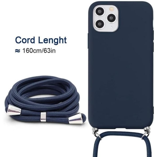 Halsbandsfodral för iPhone 11 Pro Max (6,5") Marinblå Slim Anti-Rapch Shockproof Silikon marinblå