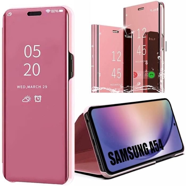 Skyddsfodral för Samsung Galaxy A54 - E.F.CONNECTION - Rosa - Spegeleffekt - Klar sikt Rosa