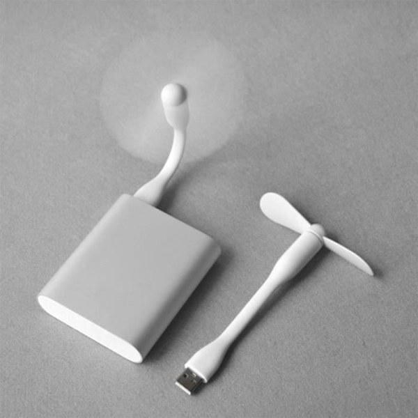 USB-fläkt - Bärbar - Vit - Tyst 25 dB - Silikonblad - 14 cm lång Vit