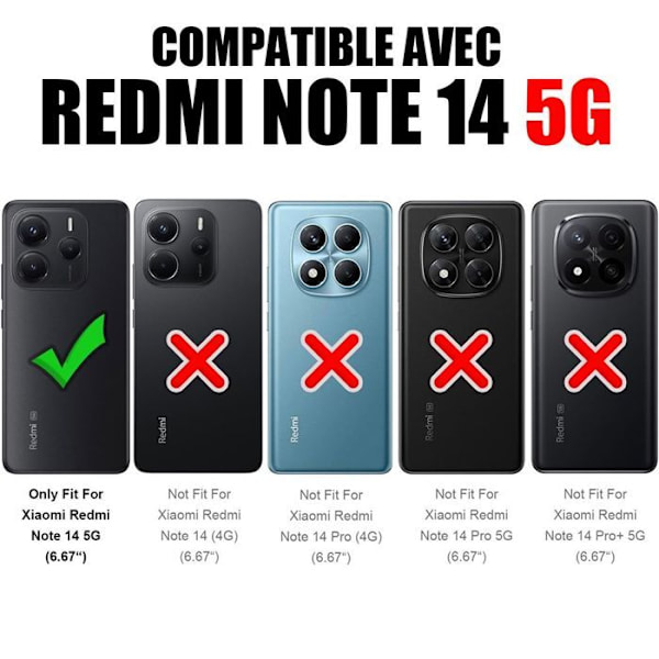 Skyddande skal - Xiaomi - Redmi Note 14 5G - Stötresistent - Represistent - Silver Silver