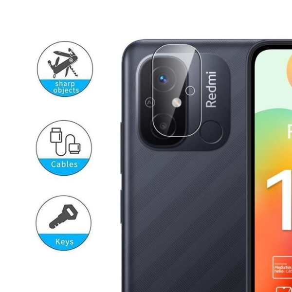 Hærdet glas kamerabeskyttelse til Redmi 12C - E.F. CONNECTION - Sæt med 2 Transparent