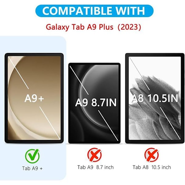 Härdat glas - E.F.CONNECTION - för Samsung Galaxy Tab A9 Plus - 11 tum - Rep-resistant - Stötsäker