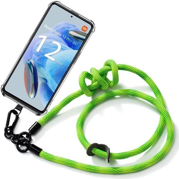 Coque - E.F.CONNECTION - För Xiaomi Redmi Note 12 Pro 5G - Stötabsorberande - Förstärkt skydd - Avtagbart snöre Grön Grön