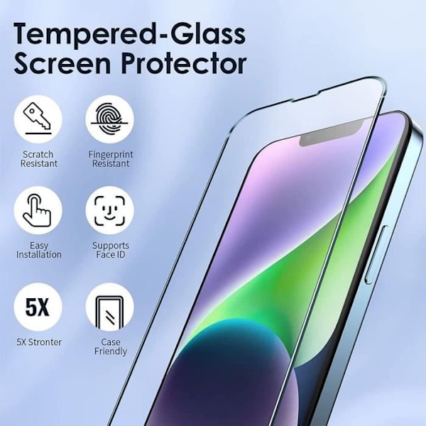 [2 stycken] Härdat glas för iPhone 14 (6,1") Transparent Transparent