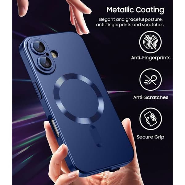 Telefonfodral - E.F.Connection - för iPhone 17 Pro - Slim Silikon Magnetiskt Cirkeln Marinblå marinblå