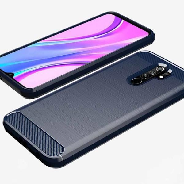 Fodral - Xiaomi - Redmi 9 - Kolfiber - Mjuk - Stötsäker - Blå Blå
