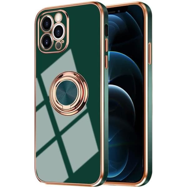Skyddsskal - E.F.CONNECTION - för iPhone 12 Pro Max - Mörkgrön - Stötsäker - Mjuk TPU Midnattsgrönt