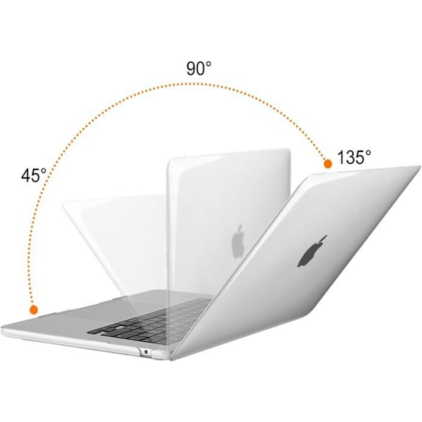 Coque kompatibel med MacBook Air 15 tommer 2025 2024 2023 udgivelse M4 M3 M2 A3241 A3114 A2941 med Touch ID og 15,3" Retina Display Färg: Klar Kristall
