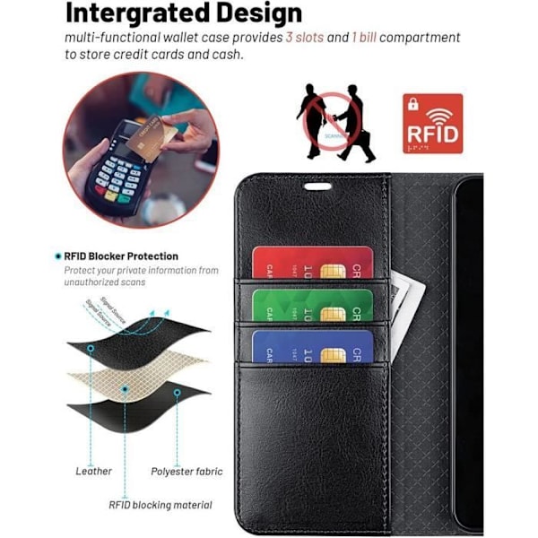 Cover - Samsung - Galaxy S24 Plus - Syntetisk læder sort - Stødsikker - Fleksibel Svart