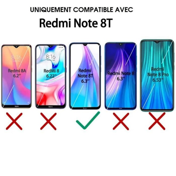 Skärmskydd - Xiaomi - Redmi Note 8T - 3D härdat glas - Fullständigt skydd - Reptålig