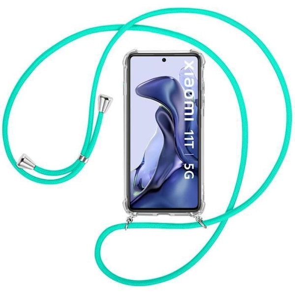 Skyddsfodral - E.F.CONNECTION - Xiaomi Mi 11T 5G - Flexibelt - Transparent-Grön - Stötsäker Transparent-Grön