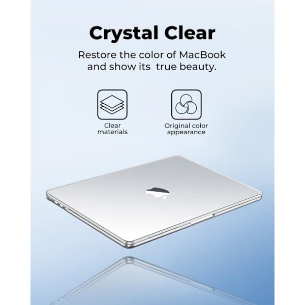 Coque Kompatibel med MacBook Air 13,6 Tum M2 M3 M4 (A2681 A3113 A3240) 2025 2024 2022 Mac 13 Hårdt Etui Case Färg: Klar Kristall