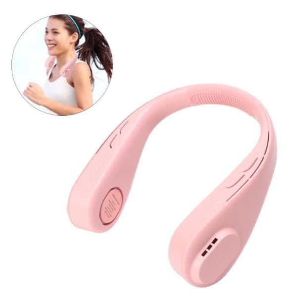 Bärbar nackfläkt - Atyhao - Mini USB-fläkt - Tyst - Rosa - Löst blad