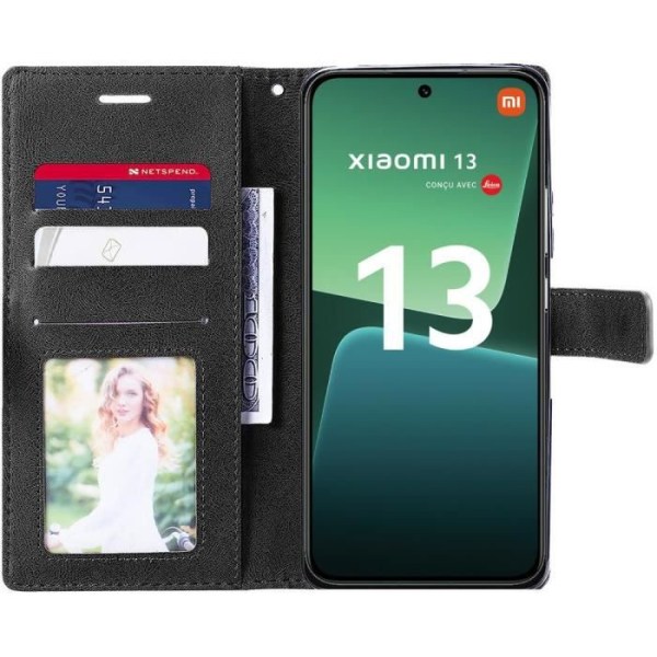 Flip Case til Xiaomi 13 Tofarvet syntetisk læder Brun-Sort