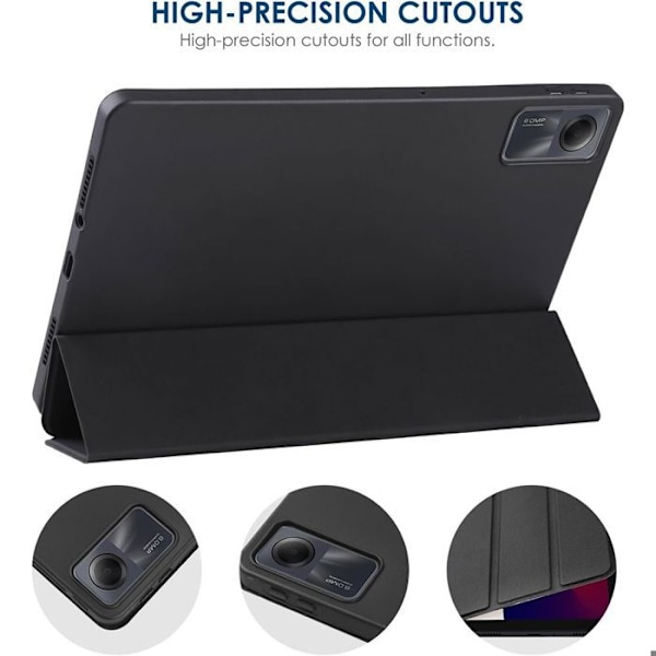 Coque + Härdat Glas för Xiaomi Redmi Pad SE 11 Tum, Stöttålig Skydd Ställ För Vänteläget - Svart Svart