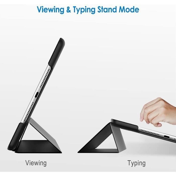 Coque Tablet - E.F.CONNECTION - til iPad (10.2") - Sort Etui - Beskyttelse - Support med 2 synsvinkler Svart