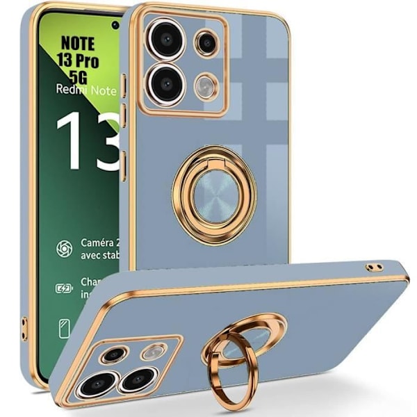 Skyddande fodral - Xiaomi - Redmi Note 13 Pro 5G - Stötabsorberande - Silikon - Rotterande ring Blå