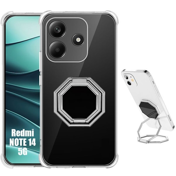 Coque för Xiaomi Redmi Note 14 5G (inte för 4G) - med Justerbart Stöd - E.F.Connection® Transparent