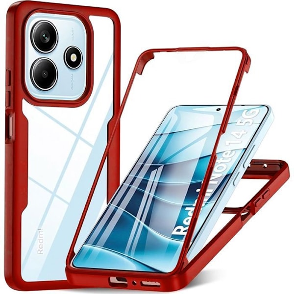 Coque för Xiaomi Redmi Note 14 5G Förstärkt Kant Skydd 360° - Röd Röd