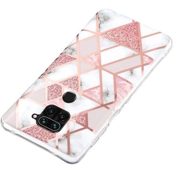 Skyddsfodral för Redmi Note 8Pro - E.F.CONNECTION - Färgglatt marmormönster - TPU Rosa Rosa