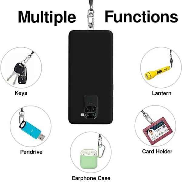 Skyddsfodral för Redmi Note 10 Pro 5G - E.F.CONNECTION - Mjuk - Svart - Med dragsko Svart