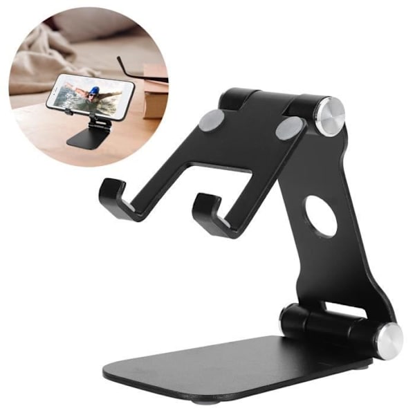 KEM Aluminiumslegering Foldbar Tablet Telefon Holder - Sort