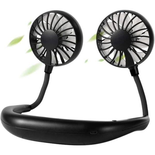 BAGZY USB Fan Mini Quiet Fans Bærbar Genopladelig Fan Wind Dobbelthoved 3 Speed Justerbara med LED L