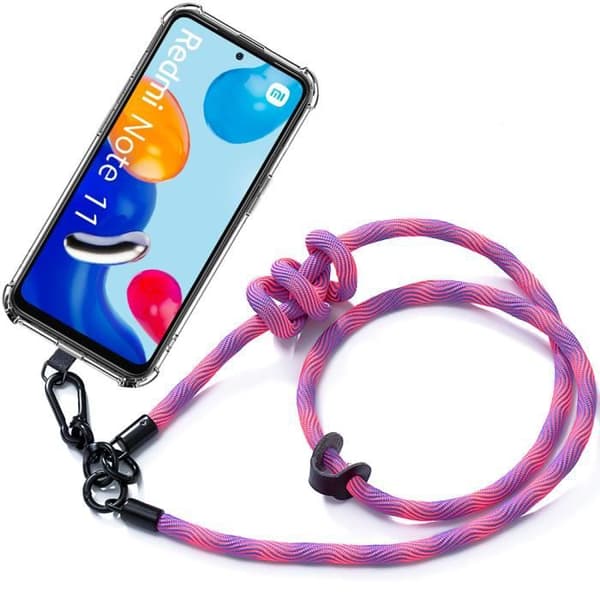 Coque - E.F.CONNECTION - För Xiaomi Redmi Note 11/11S - Rep skydd - Stötsäker - Avtagbar snodd Rosa
