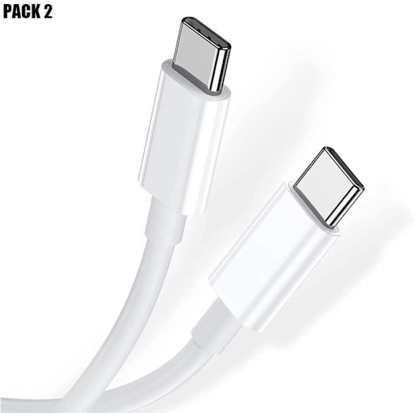 2-pak USB-C til USB-C-kabel til OPPO Find X5 Pro - Find X5 Lite - Find X5 - Hvid