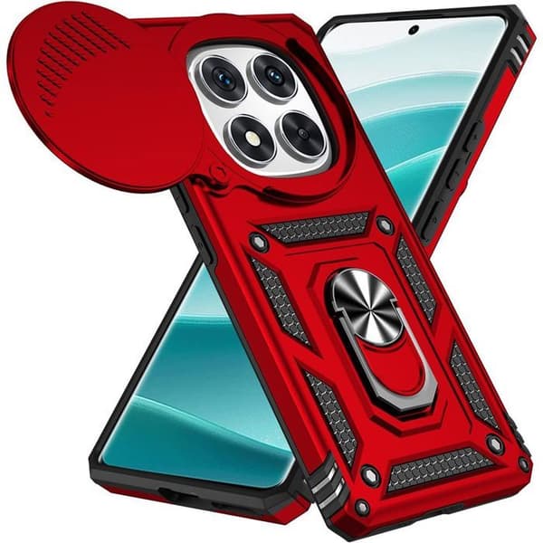 Coque - E.F.CONNECTION - För Xiaomi Redmi Note 14 Pro 4G - Stötsäker - Bakstöd - Kameraskydd Röd