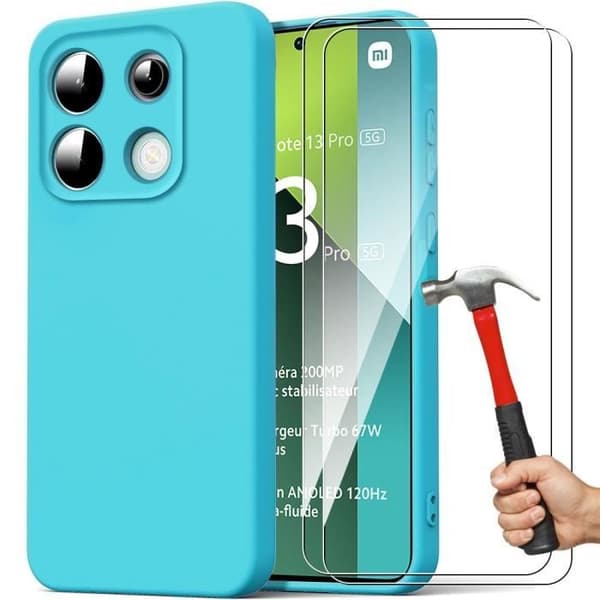 Silikonfodral - E.F.CONNECTION - För Xiaomi Redmi Note 13 Pro 5G - Slim Antichocksskydd - Rep-resistant - Blå Blå