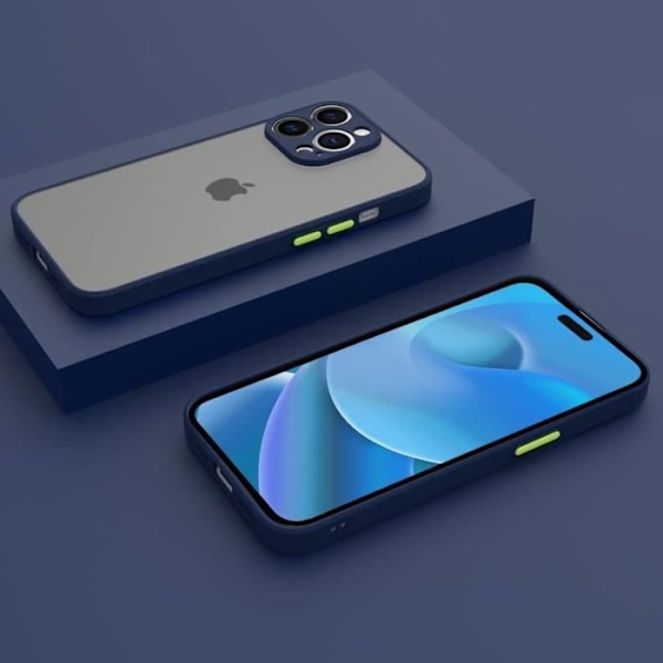Coque - E.F.CONNECTION - för iPhone 15 Pro - Styv - Stötsäker - Silikon marinblå
