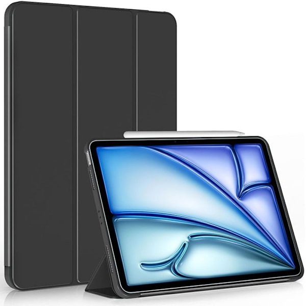 Coque til iPad Air 13 Tommer (2024/2025) / iPad Pro 12,9" (2018/2020/2021/2022) Stødabsorberende Beskyttelse med Automatisk Søvn/Vække - Sort Svart