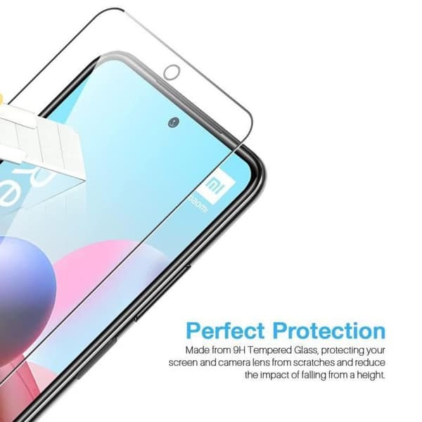 Skyddsglas - E.F.CONNECTION - för Redmi Note 10 4G - Härdat glas - Transparent - Installationskit ingår Transparent