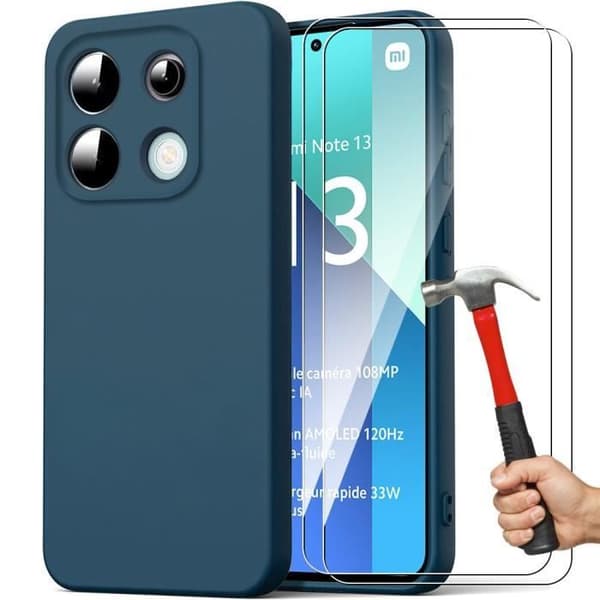 Coque Silikonskal - E.F.CONNECTION - För Xiaomi Redmi Note 13 4G - Mjuk Skydd - Repfria - Mörkblå marinblå