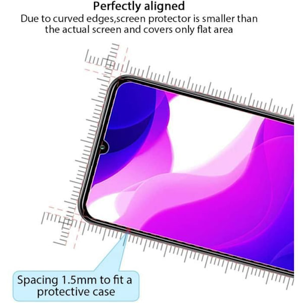 [3 delar härdat glas för XiaoMi Mi 10 lite-10 Lite 5G skärmskydd, glasskydd 9H hårdhet, bubbelfri, hög
