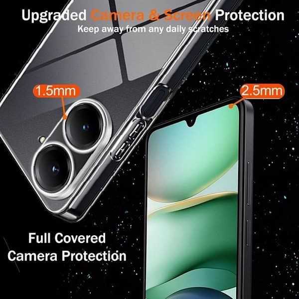Coque til Xiaomi Redmi A5 4G, Forstærket Silikone Antichok Transparent Anti-Ridser Transparent