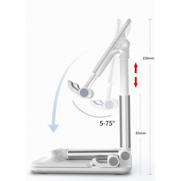 MSD Phone-Tablet Stand med justerbar höjd och vinkel, Bärbart Phone-Tablet Stand för iPhone 11 Pro-X-XS-XR, Sam