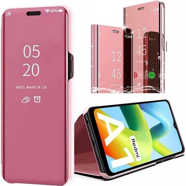 Fodral till Xiaomi Redmi A1/A2 Fram- och bakskydd Smart View Soft Pink Rosa