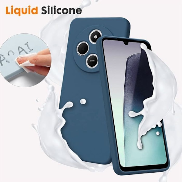 Coque för Xiaomi Redmi 14C - Flytande Silikon Mörkblå - E.F.Connection® marinblå