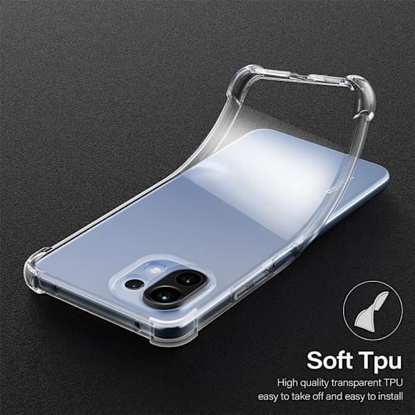 Skyddsskal för Xiaomi Mi 11 Lite 5G - E.F.CONNECTION - Flexibelt - Silikon - Transparent Transparent
