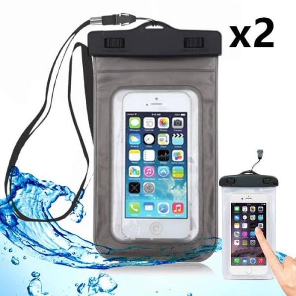 2-pack vattentät fodral för Samsung A13 4G-5G A21s A20e A22 A53 5G M13 M23 5G - Vattentät badväska svart