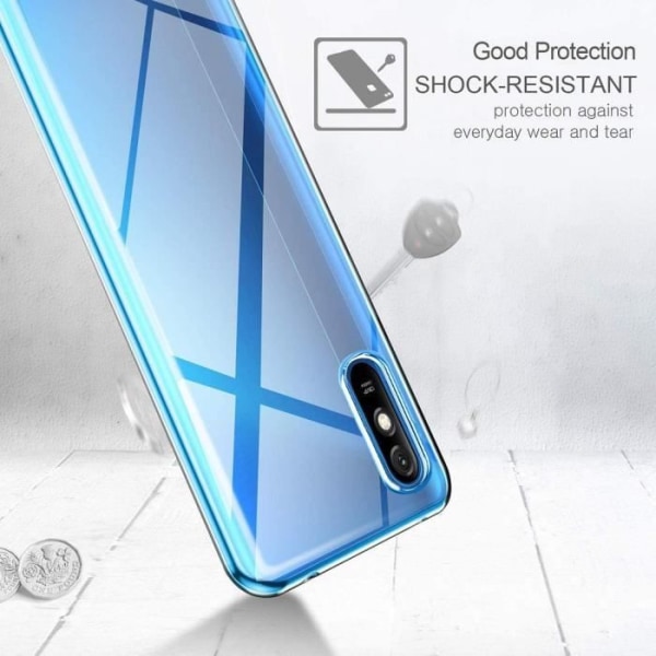 Fodral för Redmi 9A (6,53 tum) Högbeständigt stötsäkert silikon + härdat glas Transparent