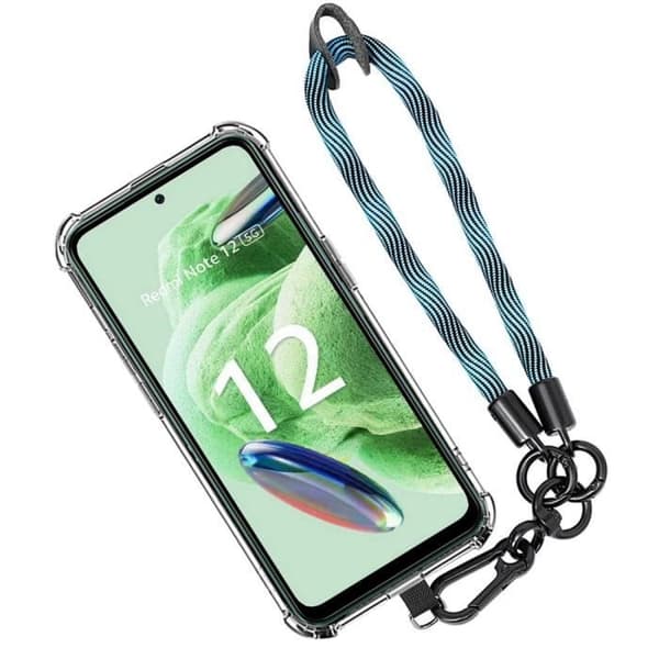 Coque - Xiaomi - Redmi Note 12 5G - Stöttålig - Avtagbart Armband - Blå Silikon Blå