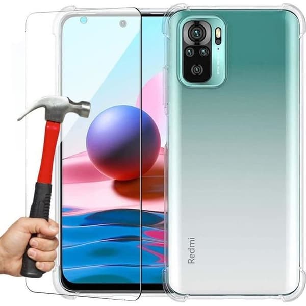 Skyddsfodral - E.F.CONNECTION - Redmi Note 10S - Mjuk - Transparent - Stötsäker silikon Transparent